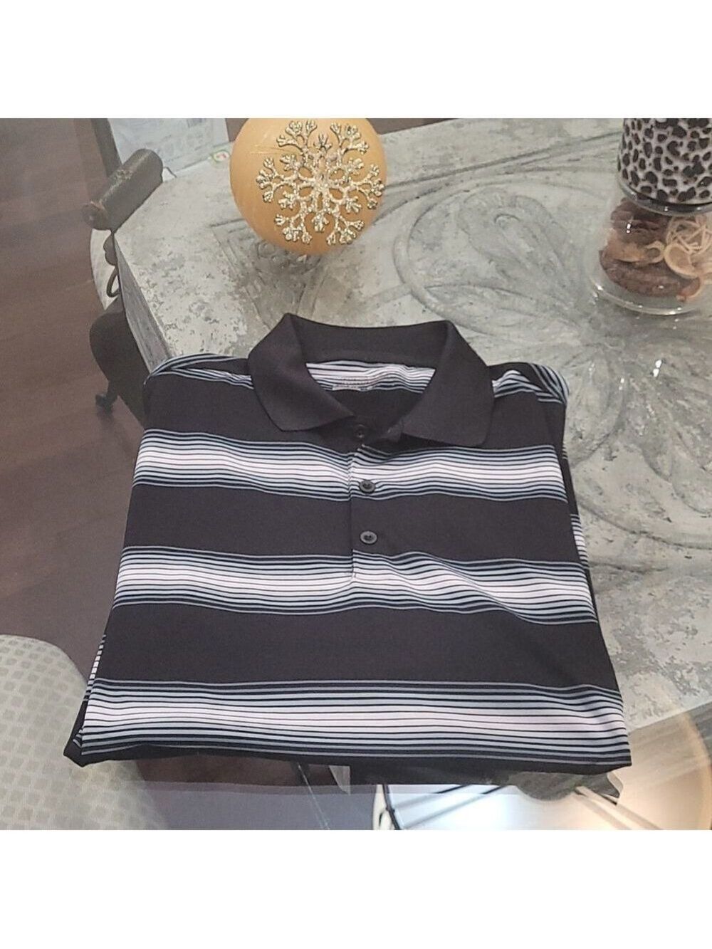 NIKE GOLF PERFORMANCE BLACKSTRIPPED MEDIUM POLO SHIRT